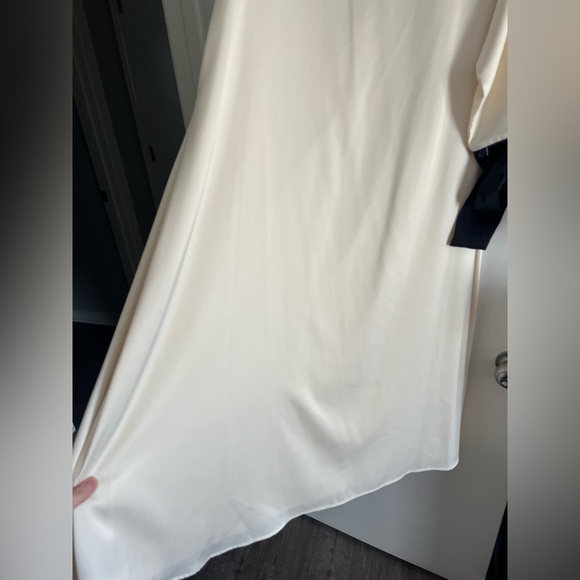 Dainty Jewells Cream Midi Dress with Black Sleeve Ties - Picture 5 of 5